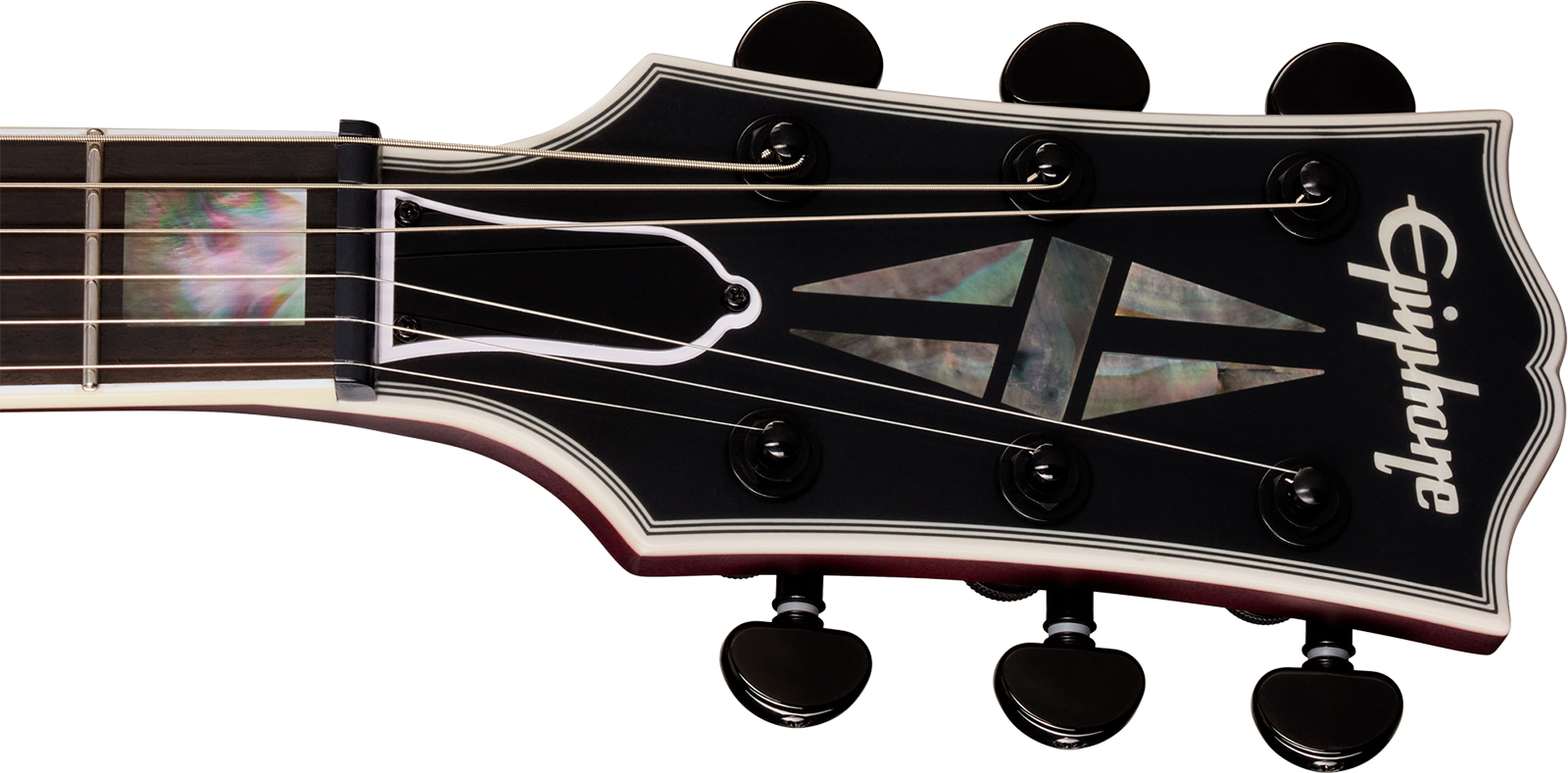 Epiphone Les Paul Prophecy Modern 2h Fishman Fluence Ht Eb - Crimson Fog Satin - Single-Cut-E-Gitarre - Variation 5