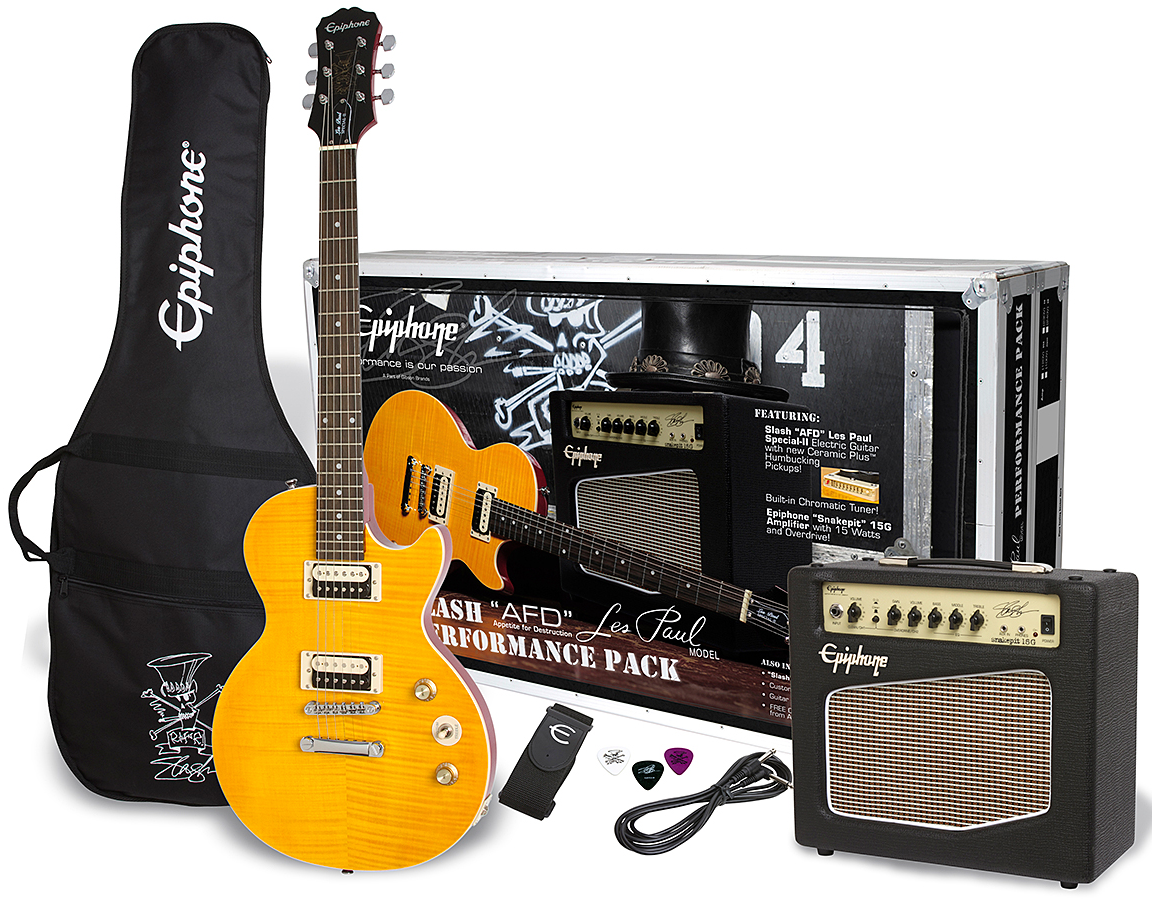 Epiphone Les Paul Slash Afd Performance Pack Ch - Appetite Amber - E-Gitarre Set - Variation 7