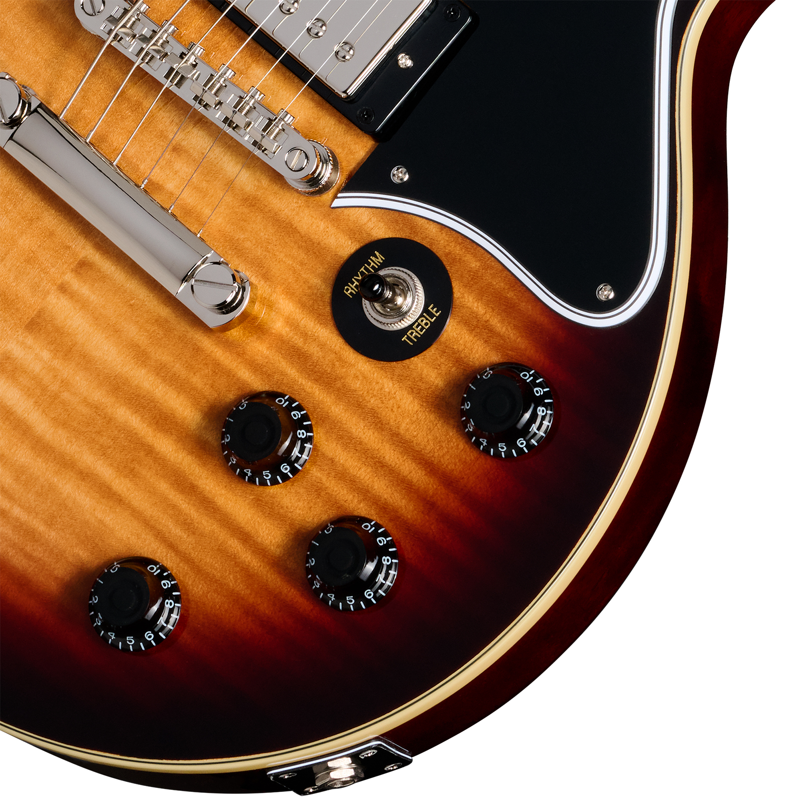Epiphone Les Paul Special Double Cut Figured Ibg Dc 2s P90 Ht Rw - Bourbon Burst - Double Cut E-Gitarre - Variation 3