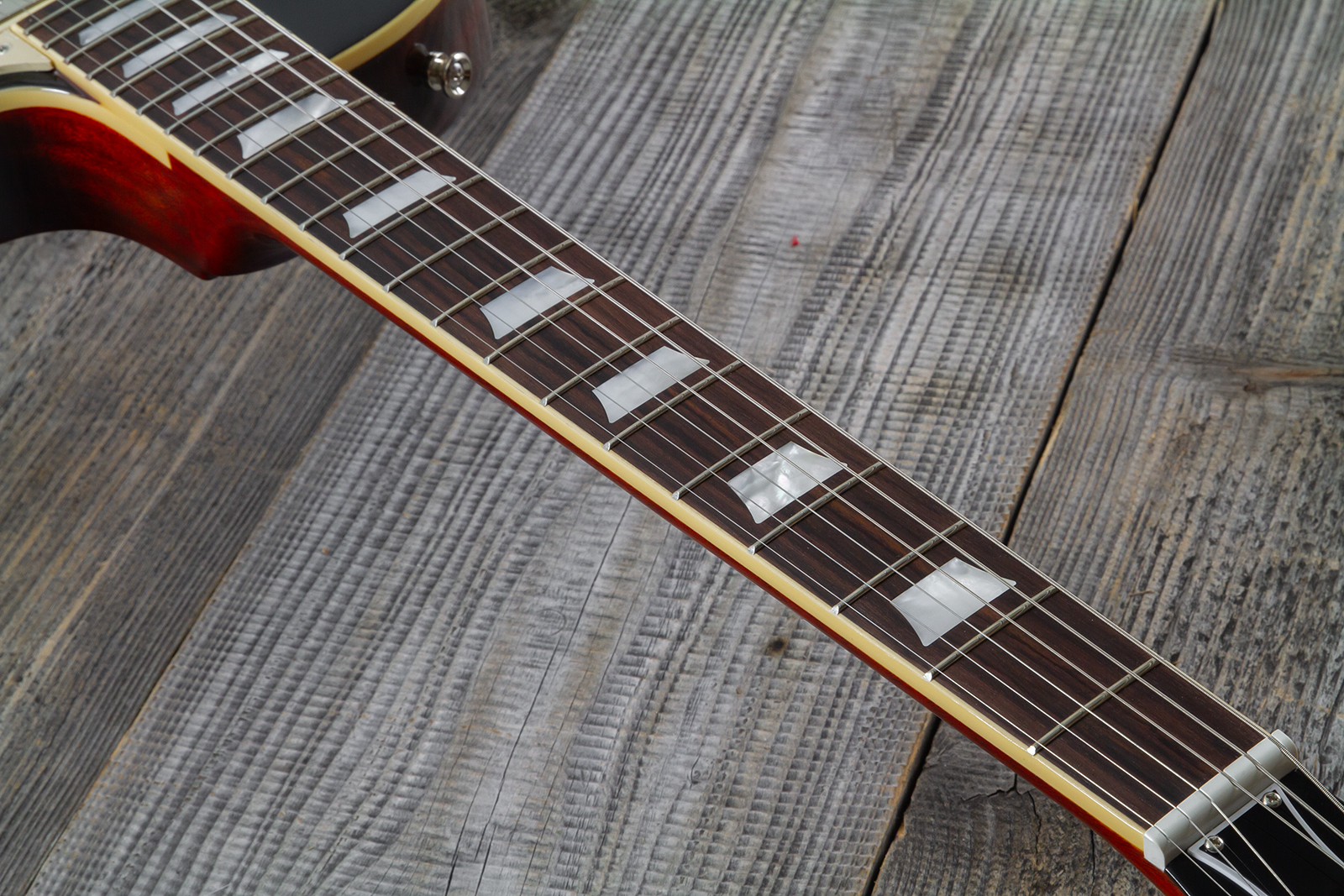 Epiphone Les Paul Standard 1960 Reissue Igc 2h Gibson Ht Rw - Washed Burgundy - Single-Cut-E-Gitarre - Variation 5