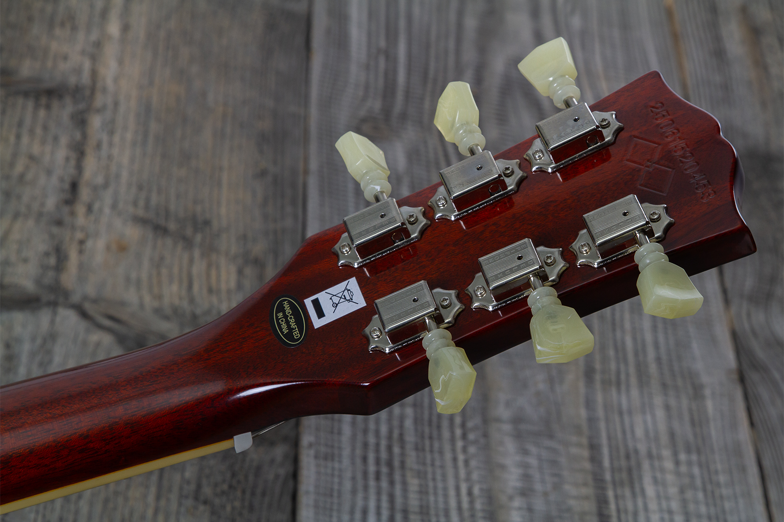 Epiphone Les Paul Standard 1960 Reissue Igc 2h Gibson Ht Rw - Washed Burgundy - Single-Cut-E-Gitarre - Variation 8