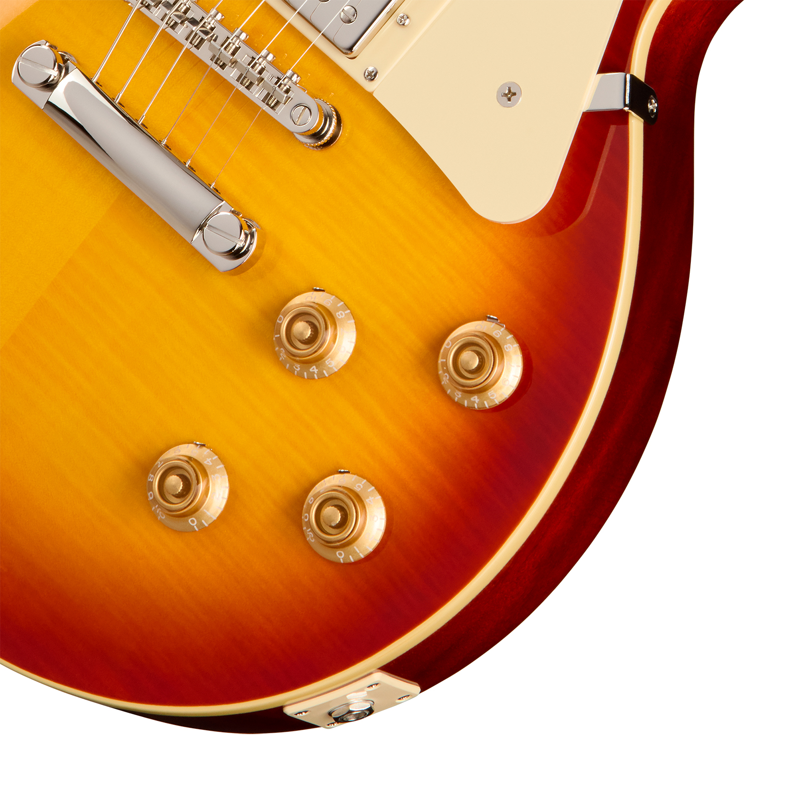Epiphone Les Paul Standard 50s Figured Ibg Original 2h Ht Rw - Washed Cherry Sunburst - Single-Cut-E-Gitarre - Variation 3
