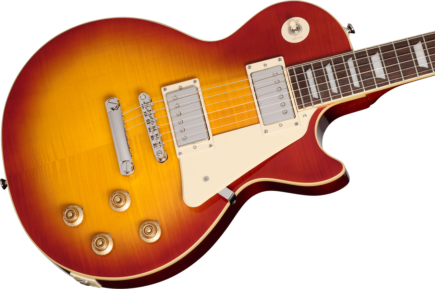 Epiphone Les Paul Standard 50s Figured Insp. By Gibson 2h Ht Lau - Washed Cherry Sunburst - Single-Cut-E-Gitarre - Variation 3