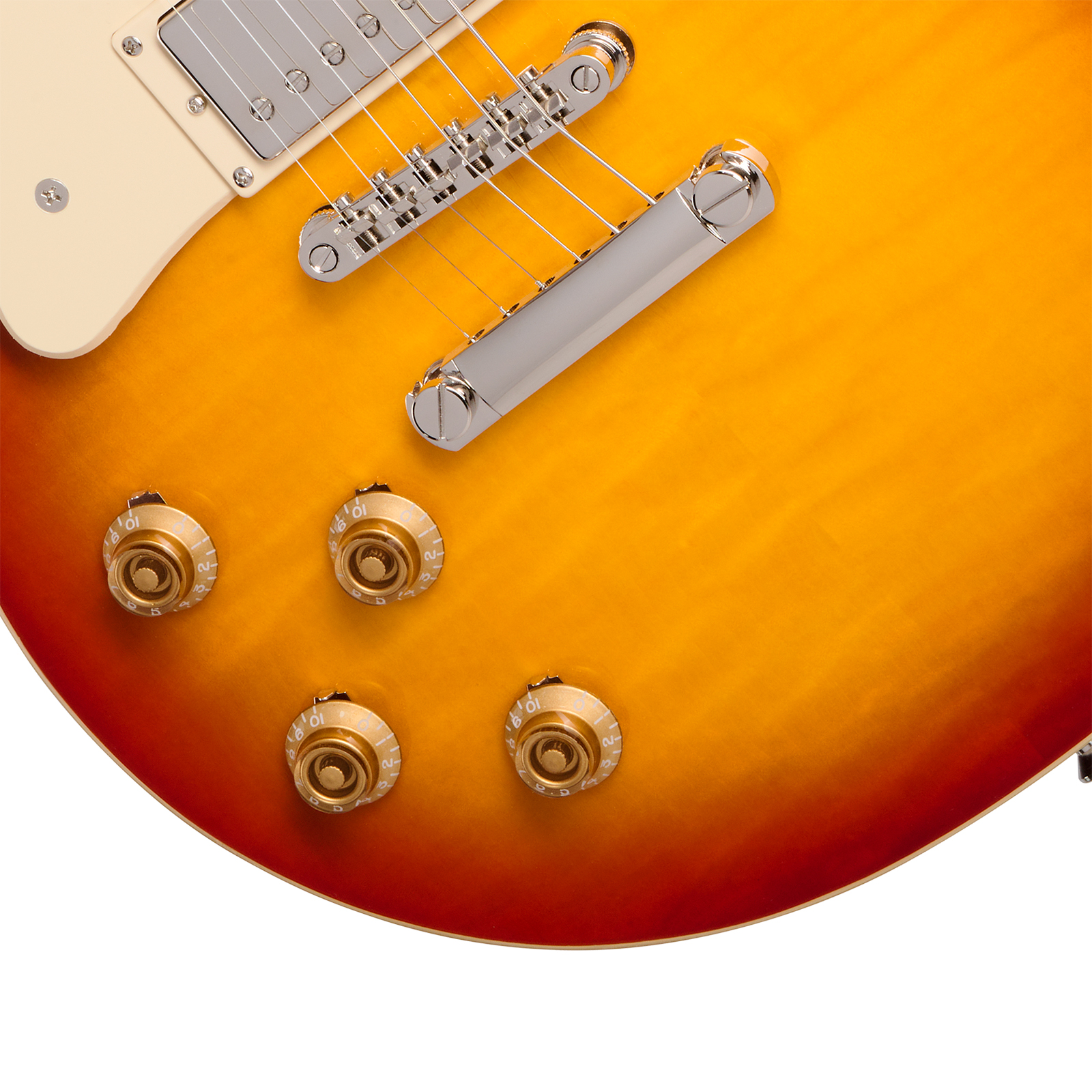 Epiphone Les Paul Standard 50s Figured Lh Ibg Original Gaucher 2h Ht Rw - Washed Cherry Sunburst - Single-Cut-E-Gitarre - Variation 3
