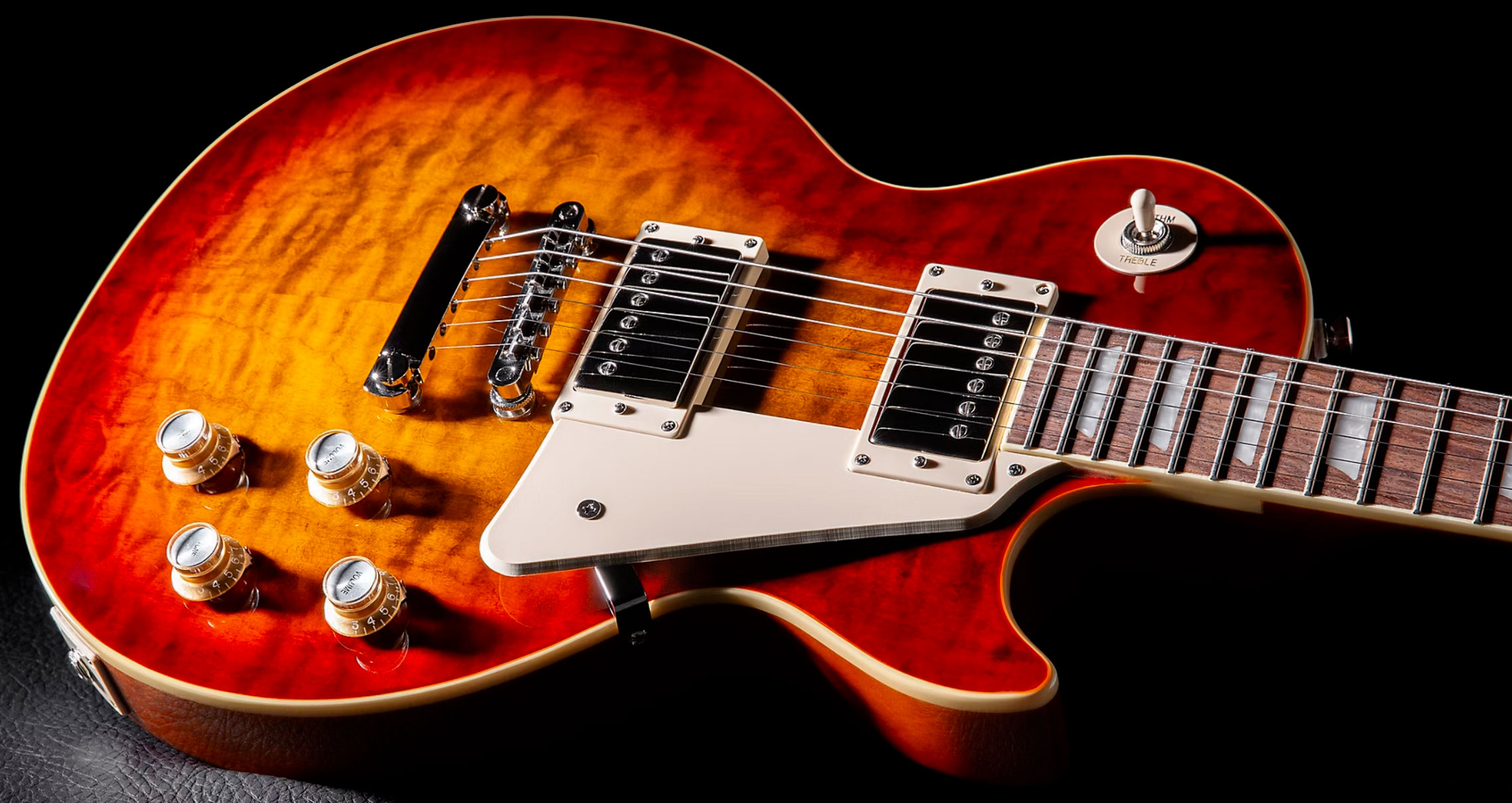 Epiphone Les Paul Standard 60s Quilt Top Ltd Ibg Original 2h Ht Lau - Washed Cherry Sunburst - Single-Cut-E-Gitarre - Variation 3