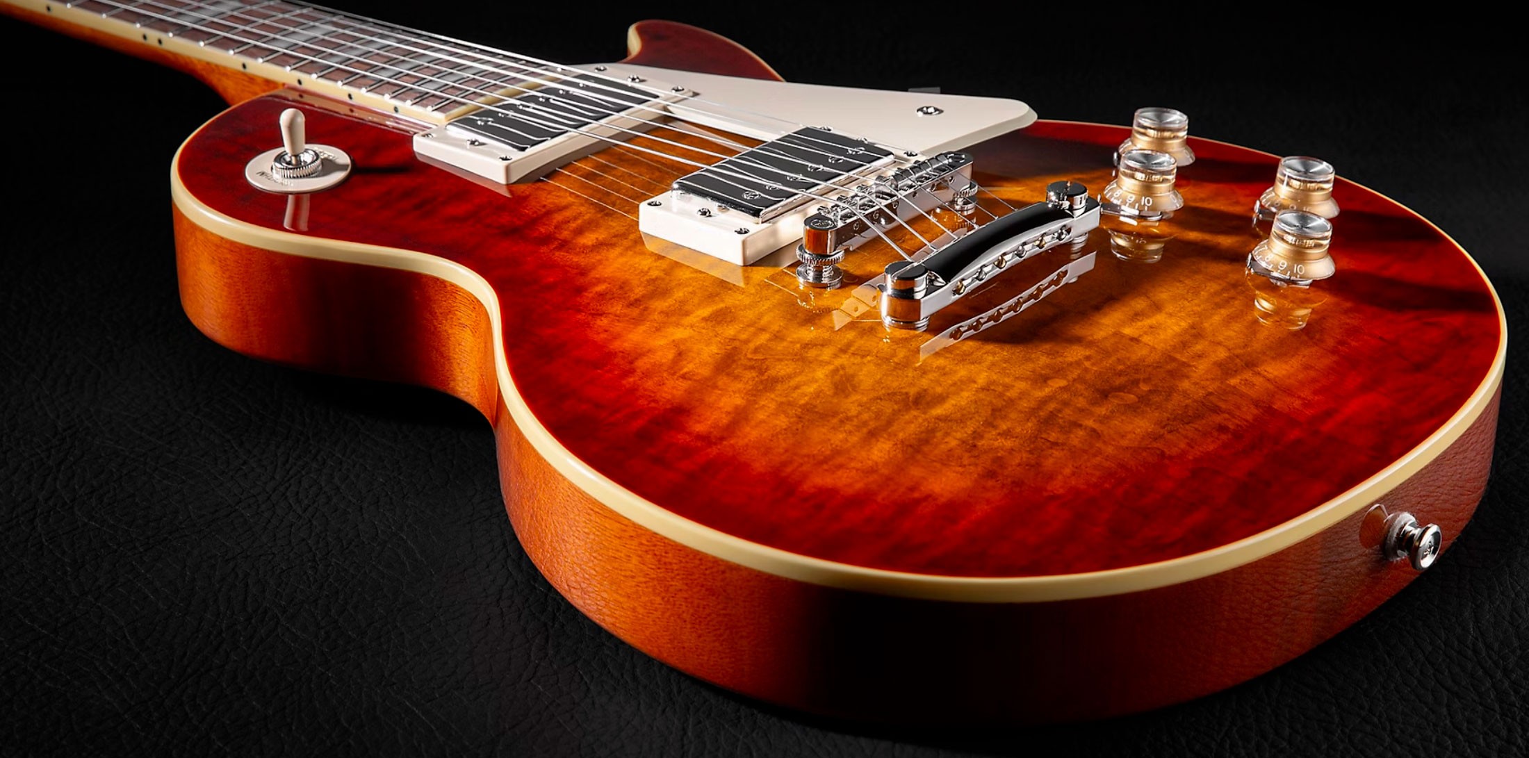 Epiphone Les Paul Standard 60s Quilt Top Ltd Ibg Original 2h Ht Lau - Washed Cherry Sunburst - Single-Cut-E-Gitarre - Variation 4