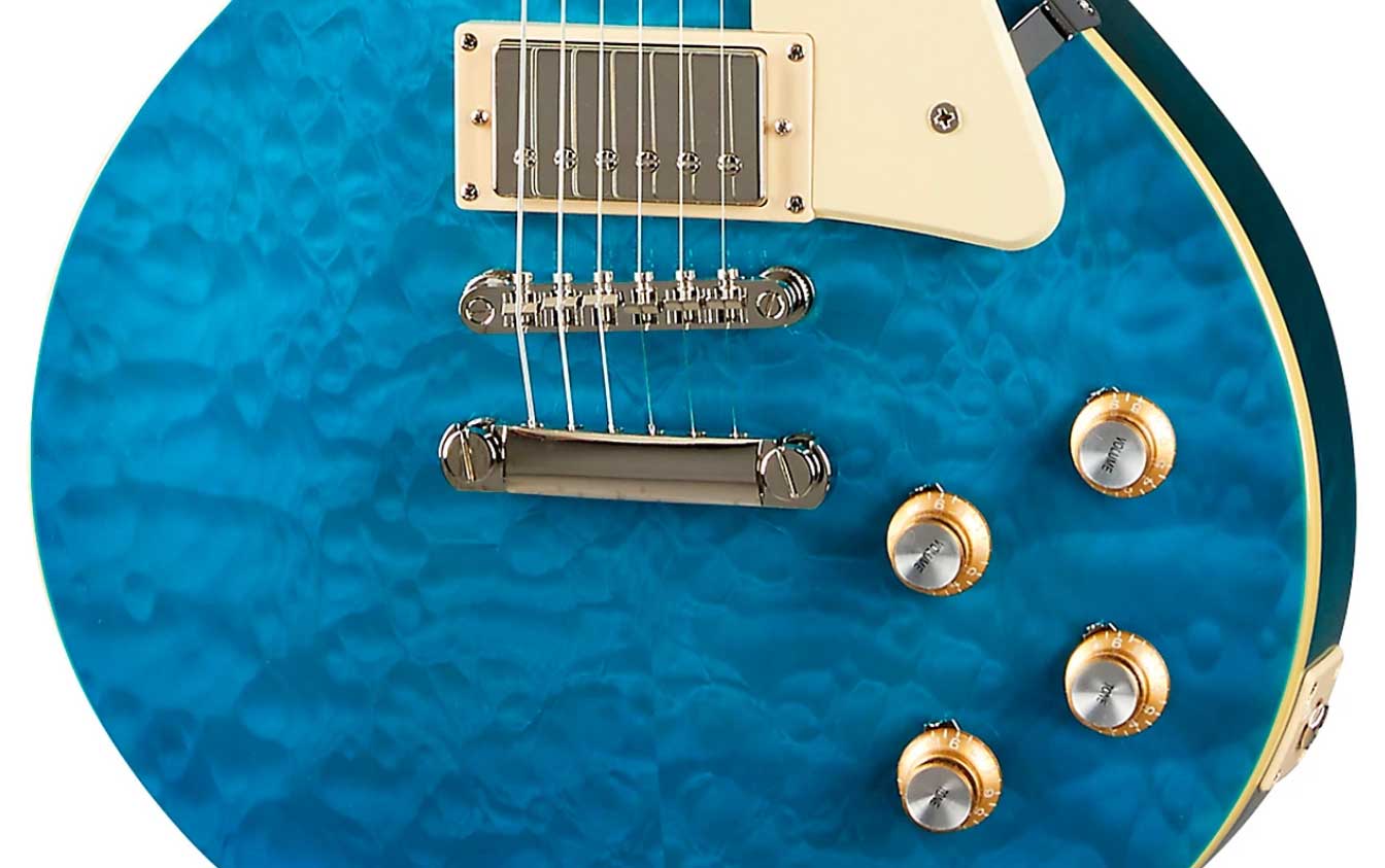 Epiphone Les Paul Standard 60s Quilt Top Ltd Ibg Original 2h Ht Lau - Translucent Blue - Single-Cut-E-Gitarre - Variation 5