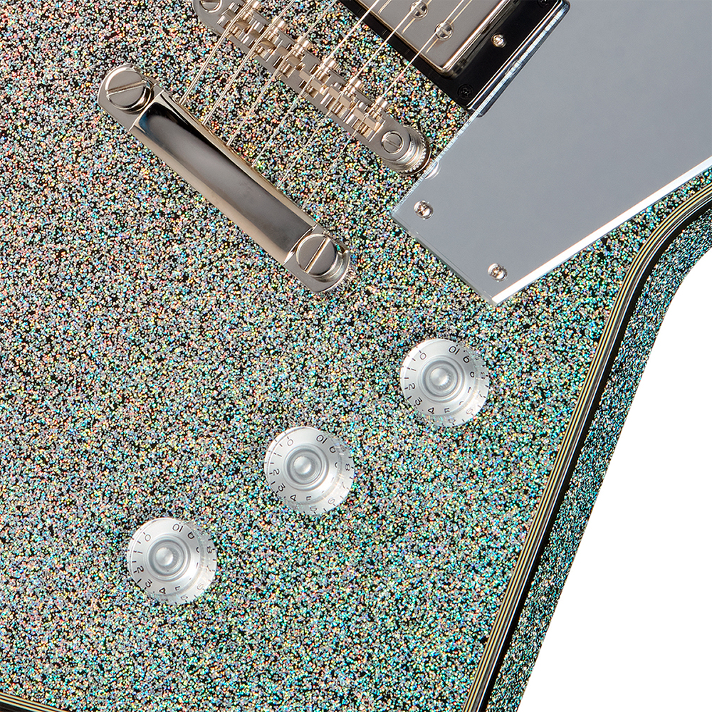 Epiphone Lzzy Hale Explorer Custom Signature 2h Ht Eb - Black Diamond Holographic Sparkle - E-Gitarre aus Metall - Variation 3