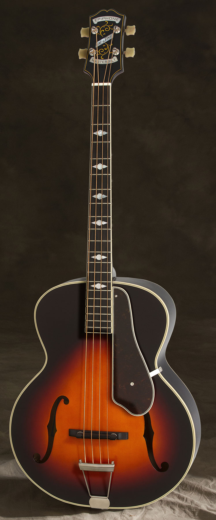 Epiphone Masterbilt Century De Luxe Classic 4-string Acoustic/electric Bass Eb - Vintage Sunburst - Halbakustiche Bass - Variation 5