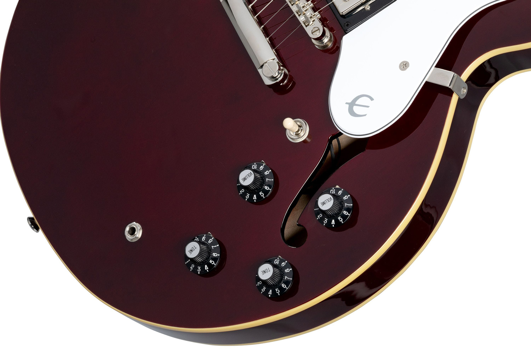 Epiphone Noel Gallagher Riviera 2h Ht Lau +etui - Dark Wine Red - Semi-Hollow E-Gitarre - Variation 3