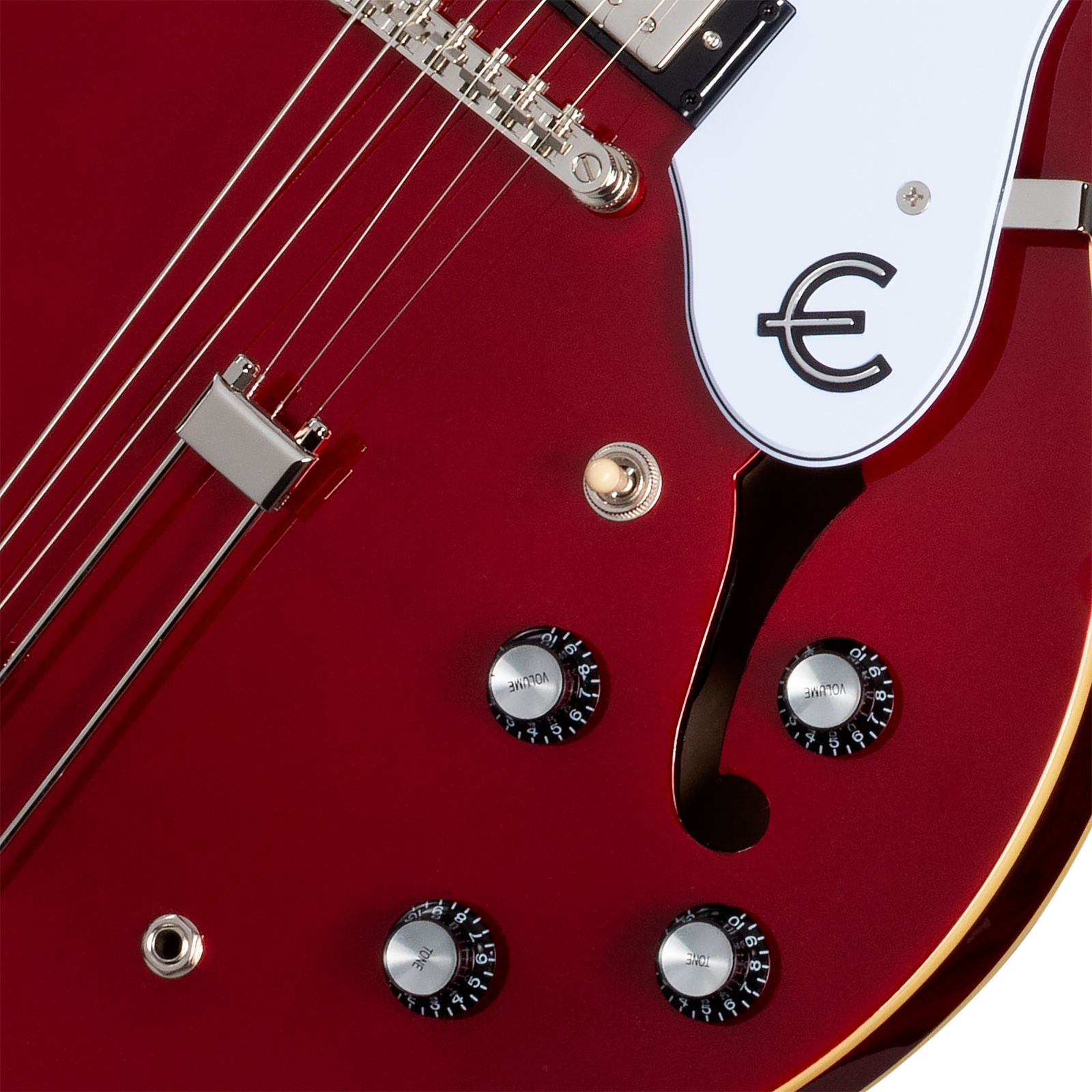 Epiphone Riviera Original Archtop 2mh Ht Rw - Sparkling Burgundy Top - Semi-Hollow E-Gitarre - Variation 3