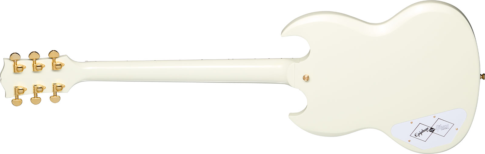 Epiphone Sg Les Paul Custom 1963 Maestro Vibrola Inspired By 2h Trem Eb - Vos Classic White - Double Cut E-Gitarre - Variation 1