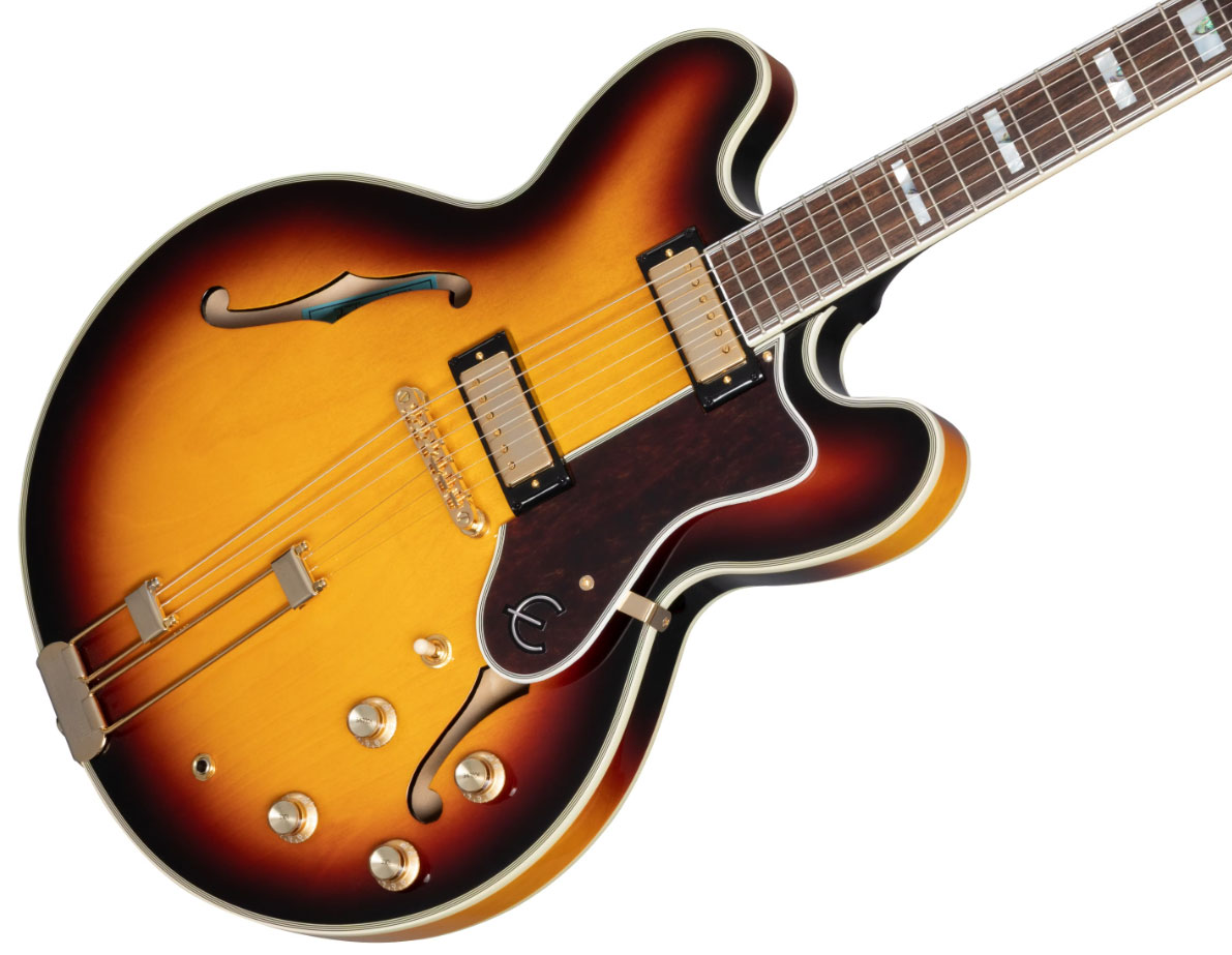 Epiphone Sheraton Archtop 2mh Ht Lau - Vintage Sunburst - Semi-Hollow E-Gitarre - Variation 3