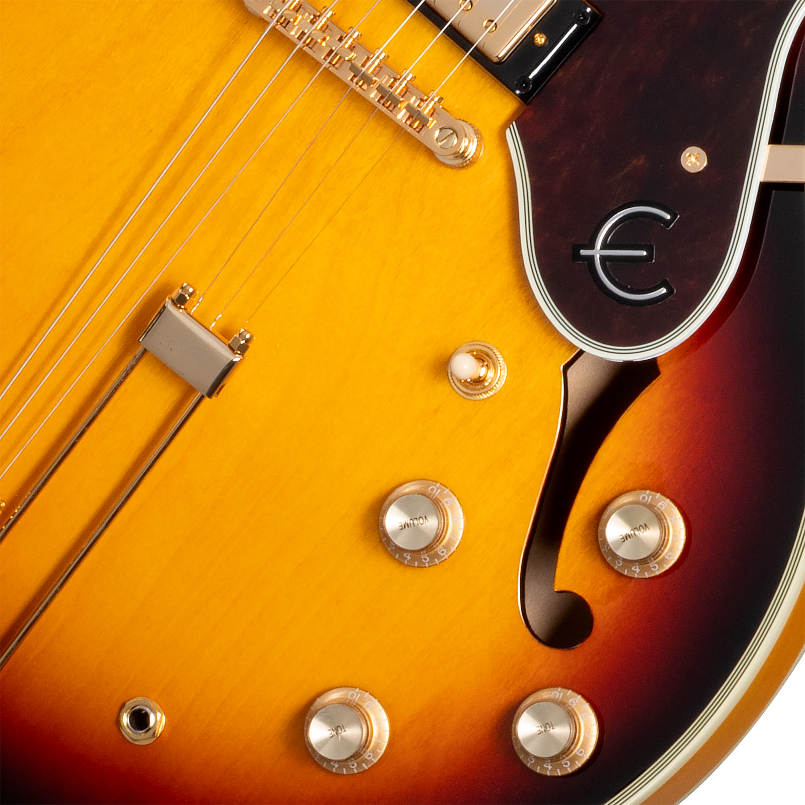 Epiphone Sheraton Lh Original Archtops Gaucher 2mh Ht Rw - Vintage Sunburst - Semi-Hollow E-Gitarre - Variation 3