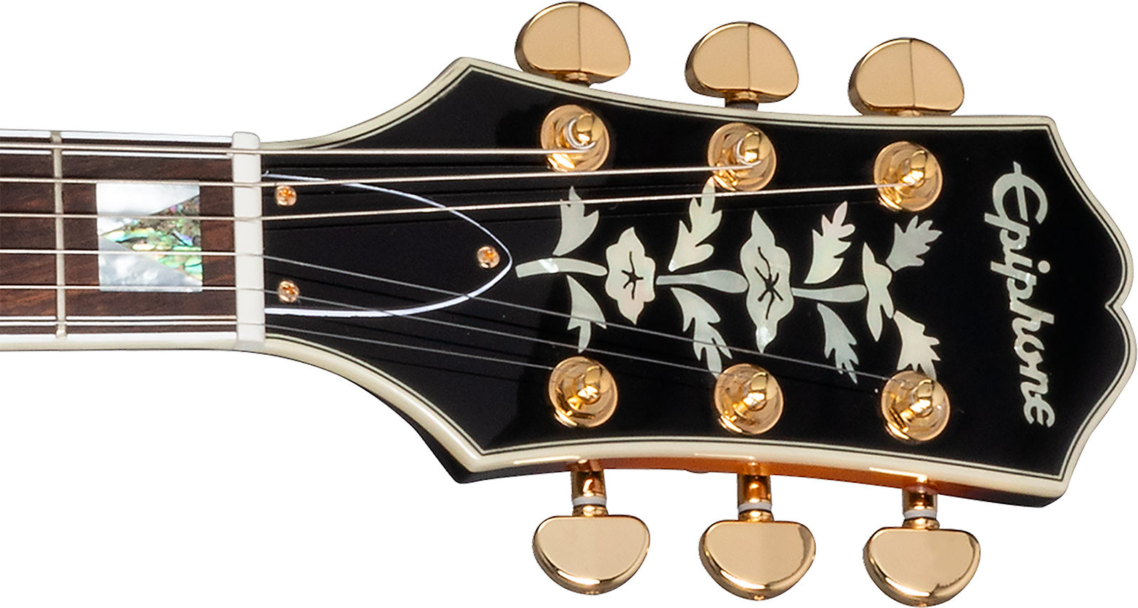 Epiphone Sheraton Lh Original Archtops Gaucher 2mh Ht Rw - Vintage Sunburst - Semi-Hollow E-Gitarre - Variation 4
