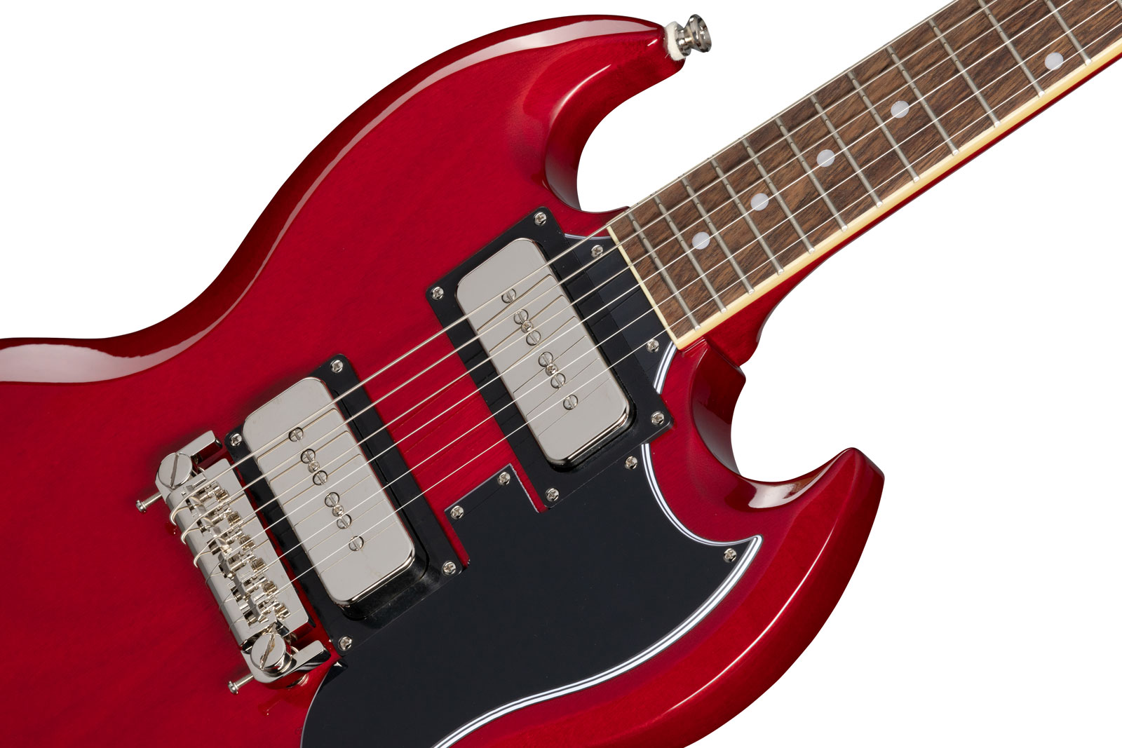 Epiphone Tony Iommi Sg Special Lh Signature Gaucher 2s P90 Ht Rw - Vintage Cherry - E-Gitarre für Linkshänder - Variation 3