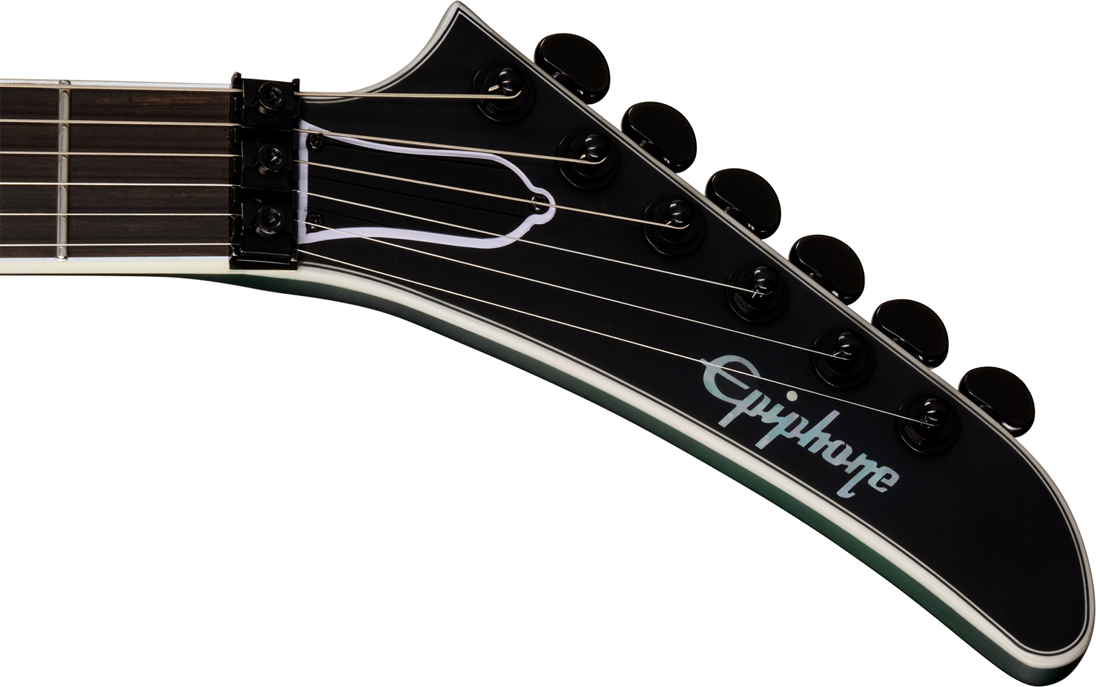 Epiphone Victory Prophecy Modern 2h Fishman Fluence Ht Eb - Aqua Smoke Satin - E-Gitarre in Str-Form - Variation 4