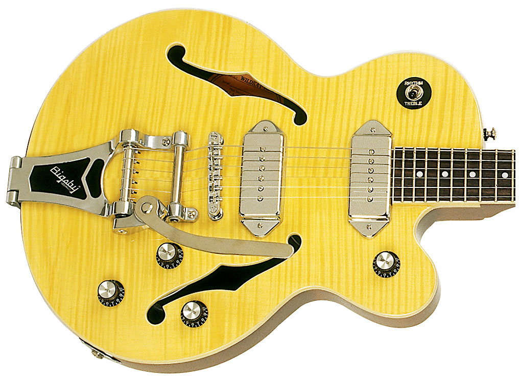 Epiphone Wildkat Bigsby Ch - Antique Natural - Semi-Hollow E-Gitarre - Variation 2