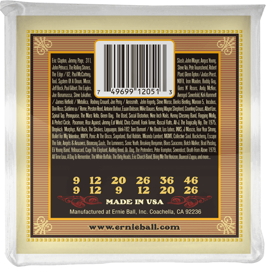 Ernie Ball Jeu De 12 Cordes Folk (12) 2051 Earthwood 80/20 Bronze Soft 12 Cordes 9-46 - Westerngitarre Saiten - Variation 1