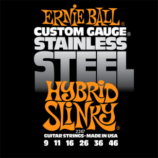 Ernie Ball Jeu De 6 Cordes Electric (6) 2247 Custom Gauge Stainless Steel Hybrid Slinky 9-46 - E-Gitarren Saiten - Variation 1