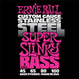 Ernie Ball Jeu De 4 Cordes Bass (4) 2844 Custom Gauge Stainless Steel Super Slinky 45-100 - E-Bass Saiten - Variation 2