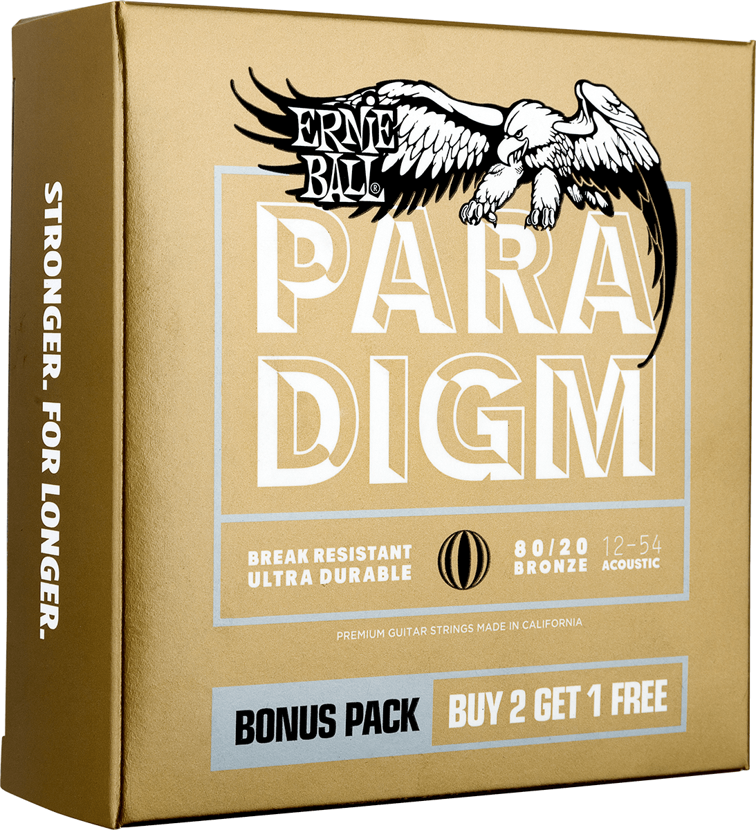 Ernie Ball Jeu De 6 Cordes Folk (3x Set) 3326 Paradigm 80/20 12-54 - Westerngitarre Saiten - Variation 1