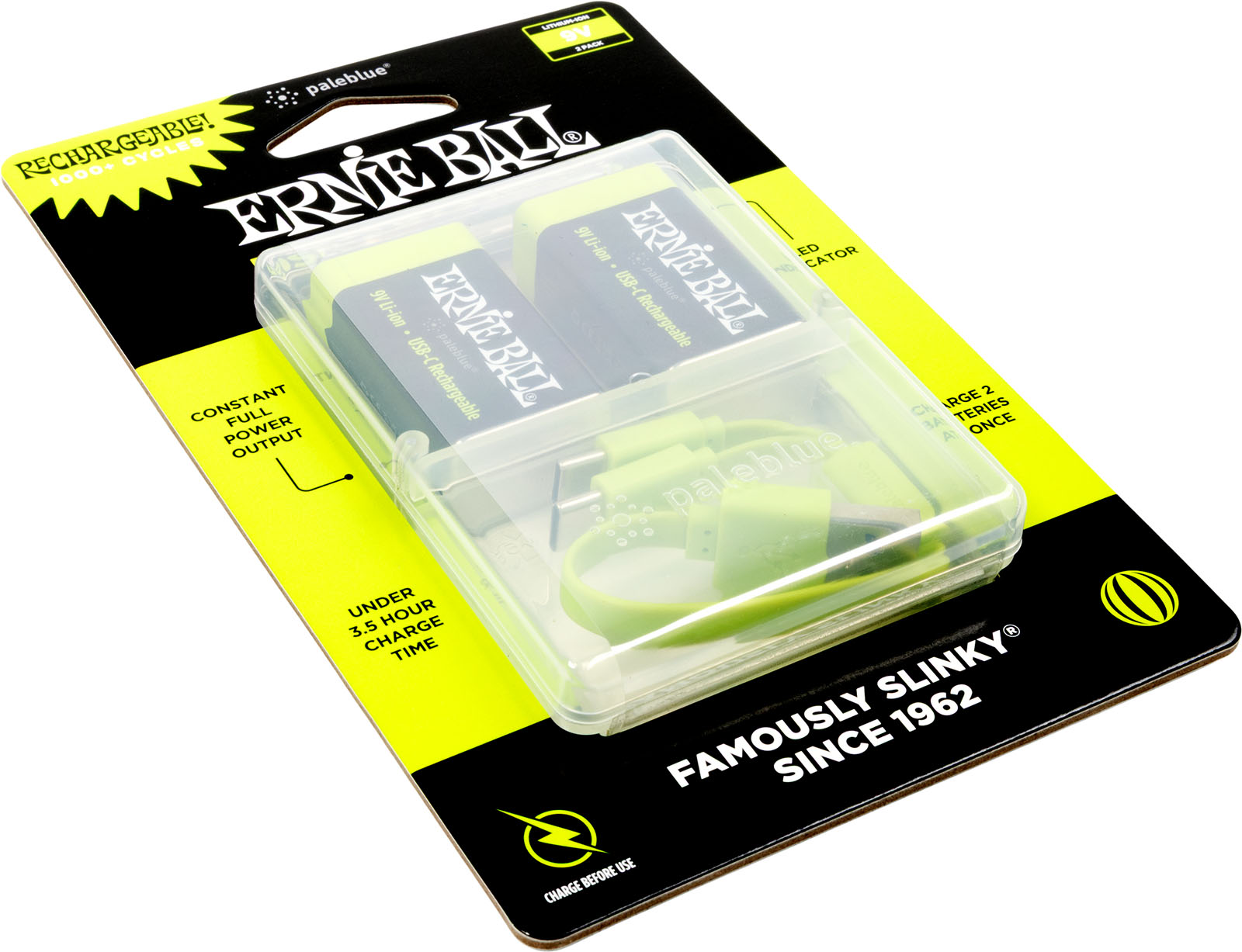 Ernie Ball 9642 - 9v Rechargeable Via Usb-c - Batterie - Variation 2