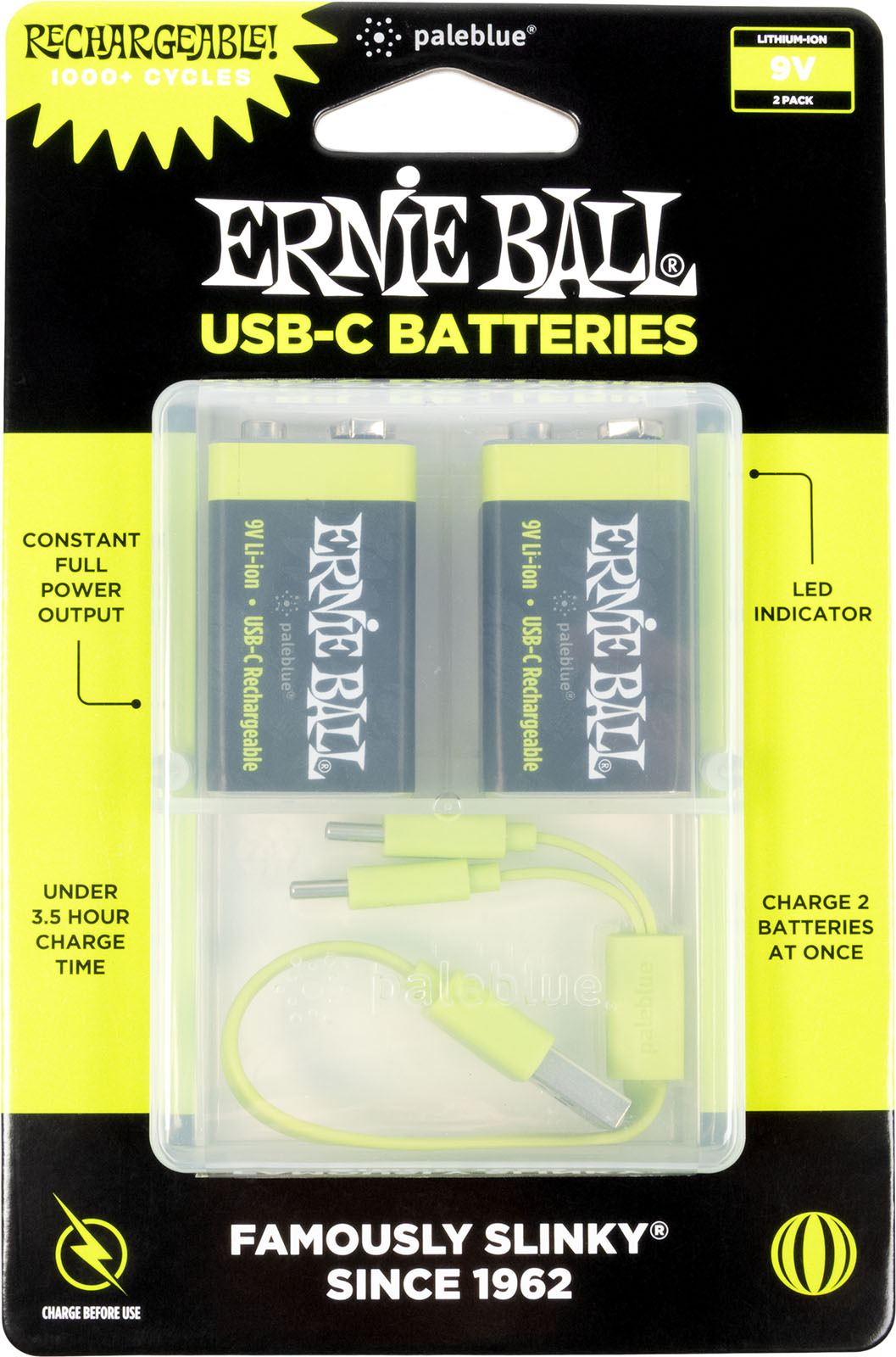Ernie Ball 9642 - 9v Rechargeable Via Usb-c - Batterie - Main picture