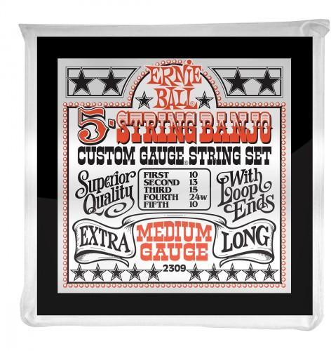 Banjo saiten Ernie ball Banjo (5) 2309 Stainless Steel Medium 10-10 - Saitensätze 