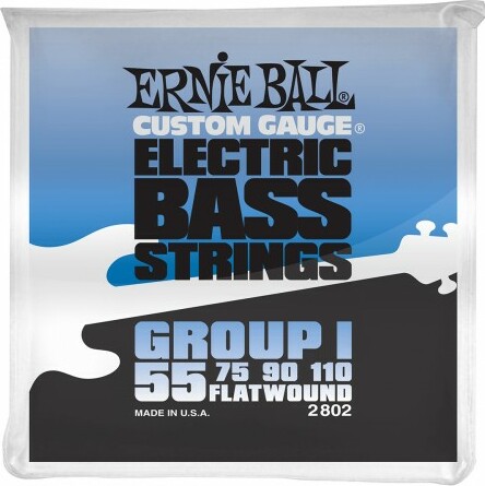 Ernie Ball Jeu De 4 Cordes Bass (4) 2802 Flatwound Group I 55-110 - E-Bass Saiten - Main picture