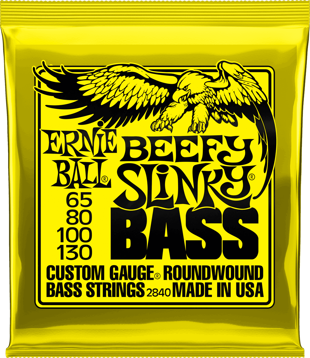 Ernie Ball Jeu De 4 Cordes Bass (4) 2840 Beefy Slinky 65-130 - E-Bass Saiten - Main picture