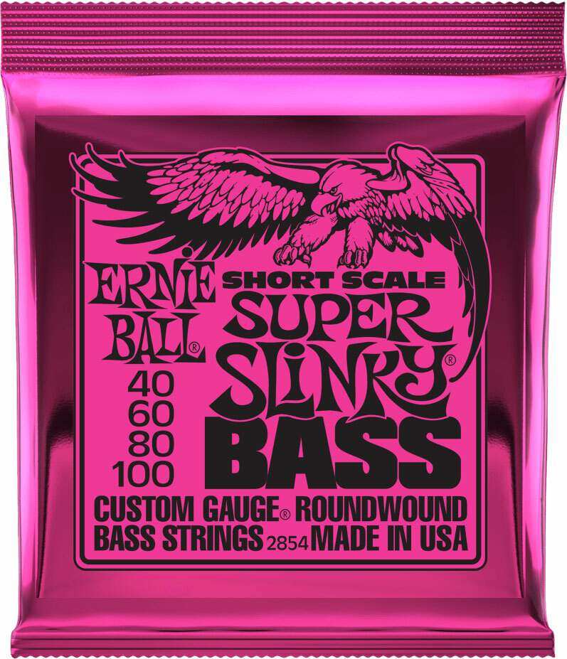 Ernie Ball Jeu De 4 Cordes Bass (4) 2854 Super Slinky Short Scale 40-100 - E-Bass Saiten - Main picture