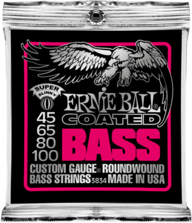 Ernie Ball Jeu De 4 Cordes Bass (4) 3834 Coated Super Slinky 45-100 - E-Bass Saiten - Main picture