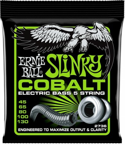 Ernie Ball Jeu De 5 Cordes Bass (5) 2736 Slinky Cobalt 45-130 - E-Bass Saiten - Main picture