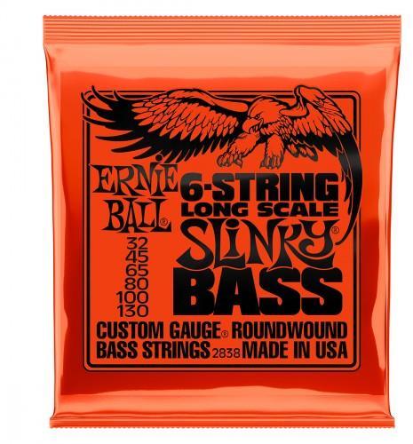 E-bass saiten Ernie ball Bass (6) 2838 Slinky Long Scale 32-130 - Saitensätze 