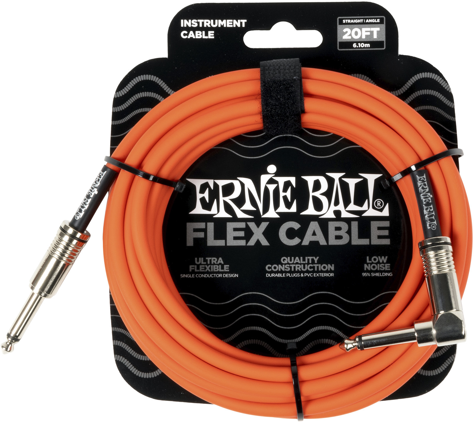 Ernie Ball Câble Instrument Flex Jack/jack Coudé 6m Orange - Kabel - Main picture
