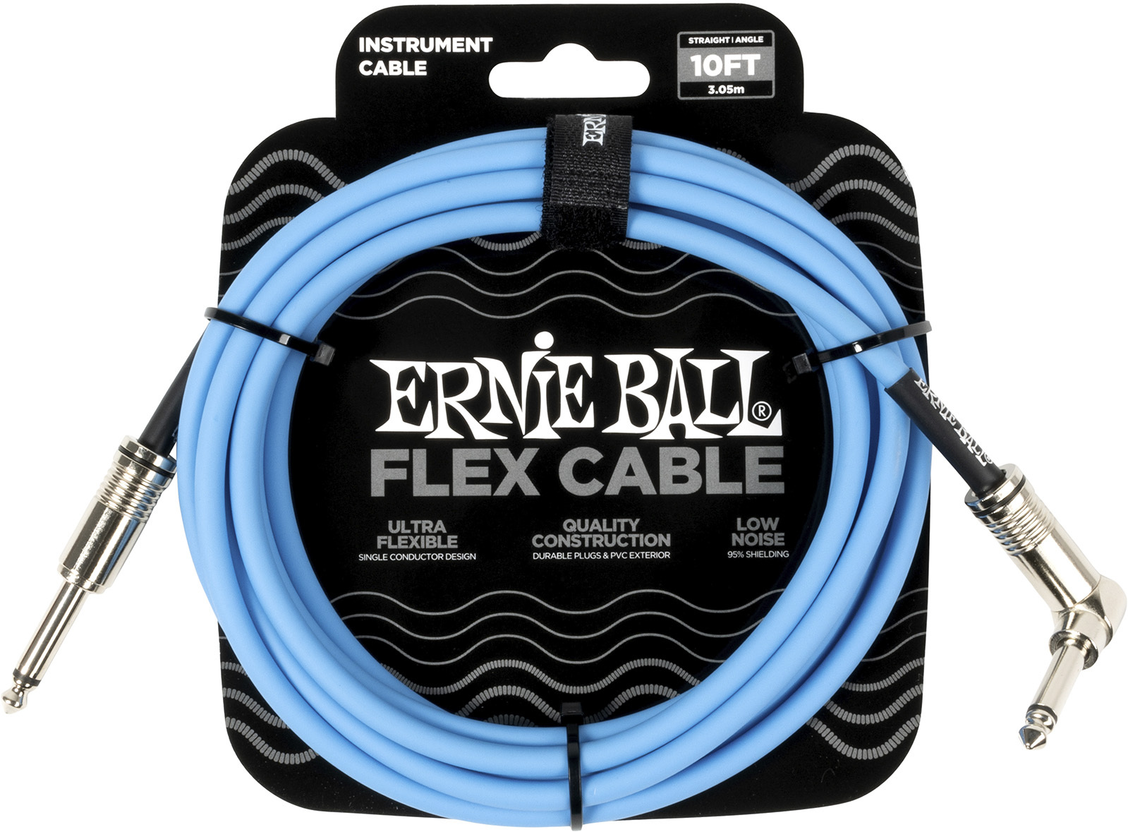Ernie Ball Câbles Instrument Flex Jack/jack Coudé 3m Bleu - Kabel - Main picture