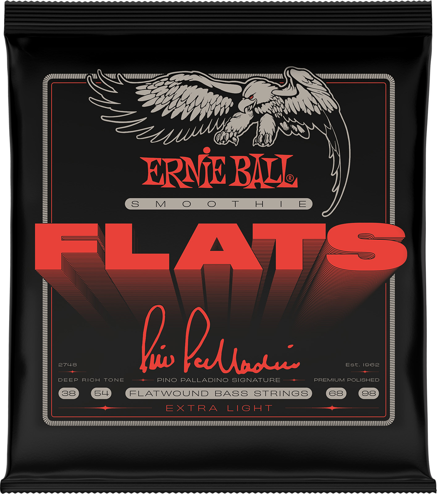 Ernie Ball Jeu De 4 Cordes Cordes Basse Filet Plat Signature Pino Palladino Extra Light 38-98 - E-Bass Saiten - Main picture