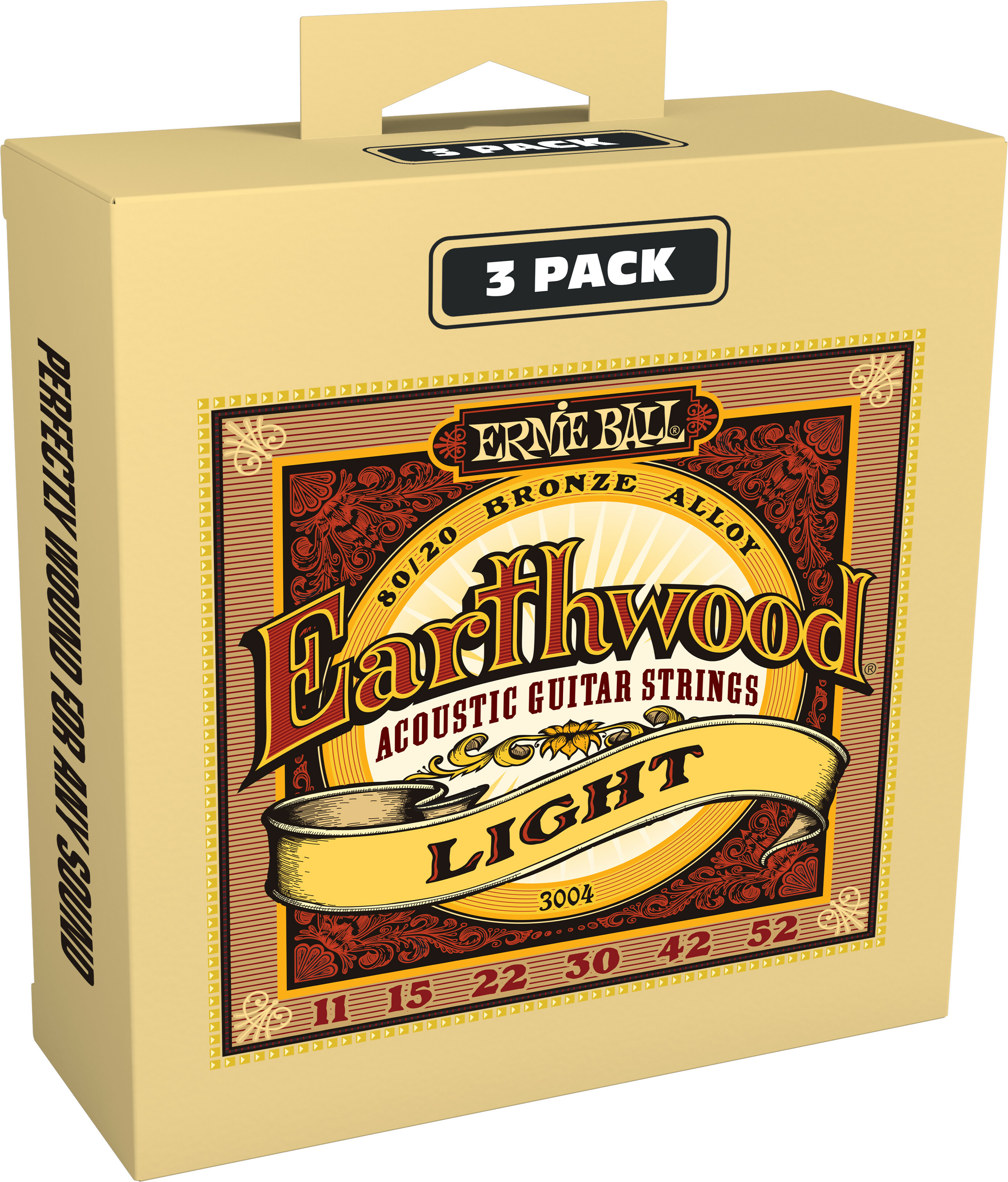 Ernie Ball Earthwood 80/20 Bronze Light 11-52 - Pack De 3 - Westerngitarre Saiten - Main picture