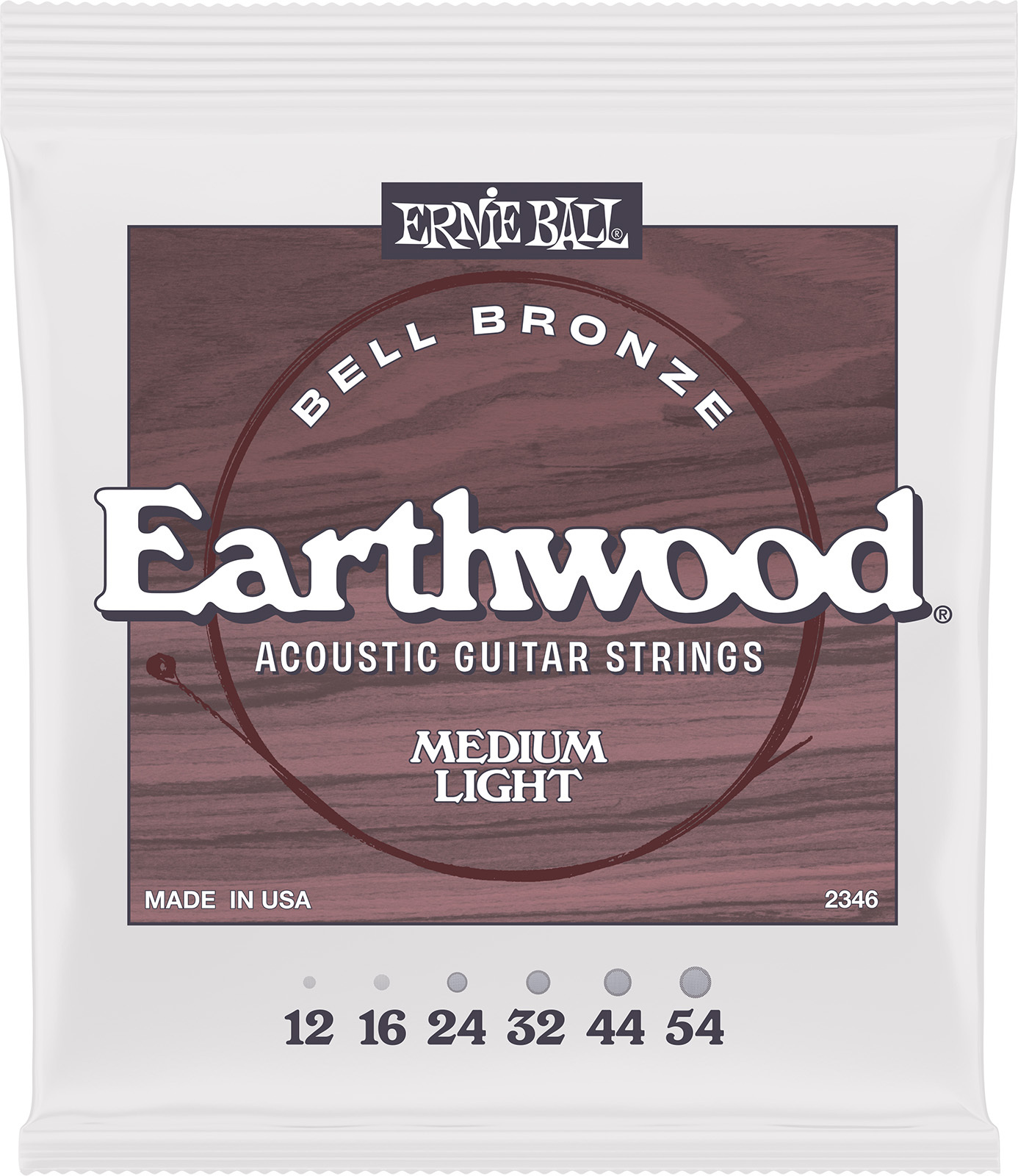 Ernie Ball Jeu De 6 Cordes Earthwood Bell Bronze Medium Light 12-54 - E-Gitarren Saiten - Main picture