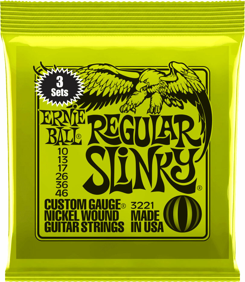 Ernie Ball Jeu De 6 Cordes Electric (3x Set) 3221 Regular Slinky 10-46 - E-Gitarren Saiten - Main picture