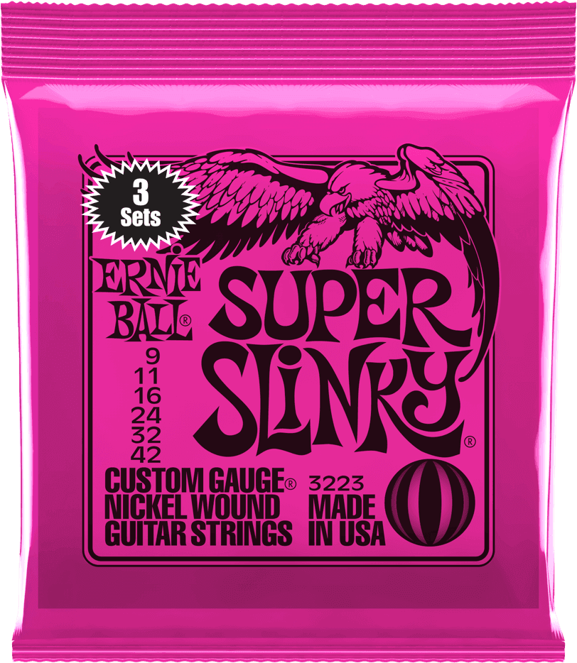 Ernie Ball Jeu De 6 Cordes Electric (3x Set) 3223 Super Slinky 09-42 - E-Gitarren Saiten - Main picture