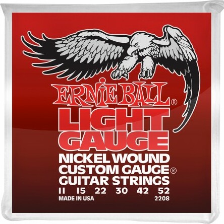 Ernie Ball Jeu De 6 Cordes Electric (6) 2208 Nickel Wound Custom Gauge Light 11-52 - E-Gitarren Saiten - Main picture