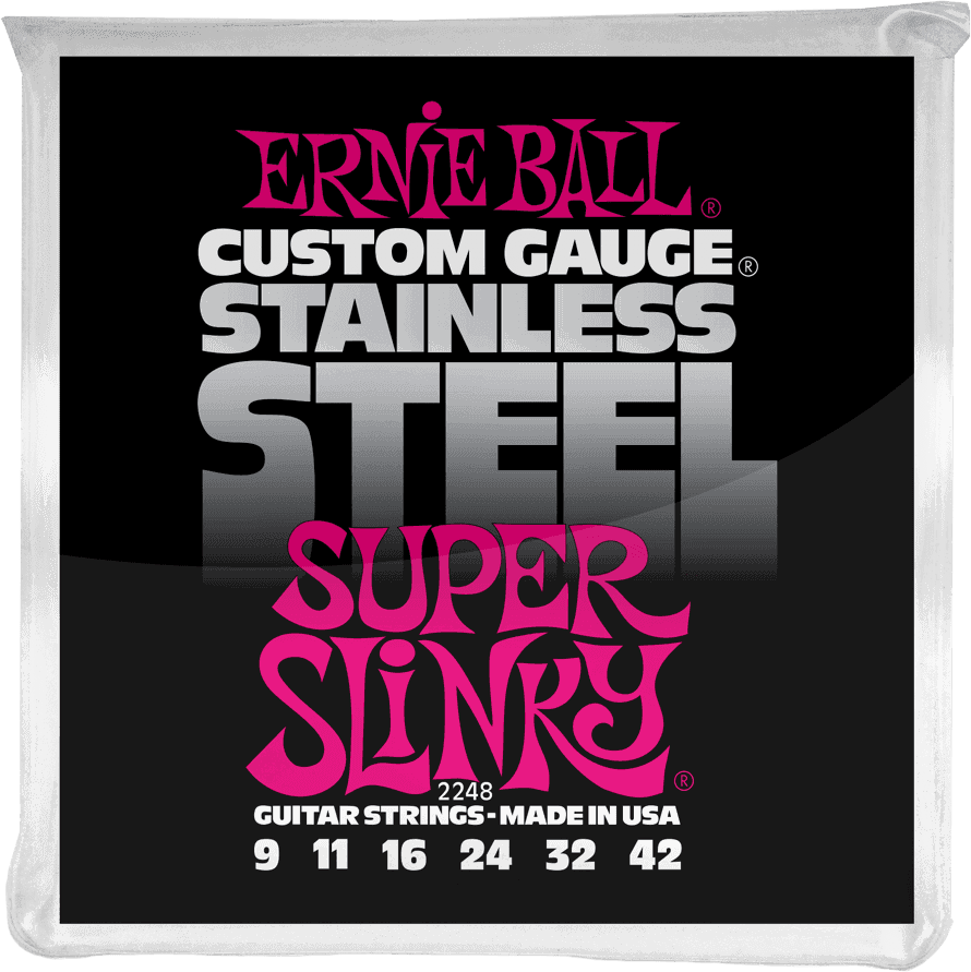 Ernie Ball Jeu De 6 Cordes Electric (6) 2248 Custom Gauge Stainless Steel Super Slinky 9-46 - E-Gitarren Saiten - Main picture