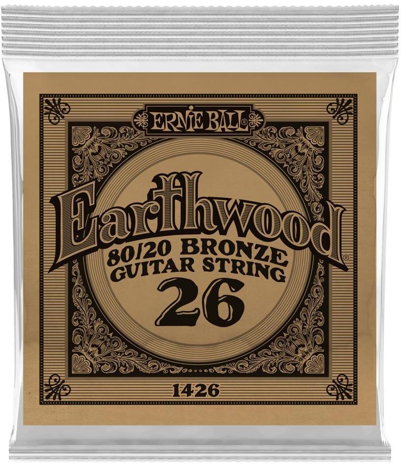 Westerngitarre saiten Ernie ball Folk (1) Earthwood 80/20 Bronze 026 - Saite je stück