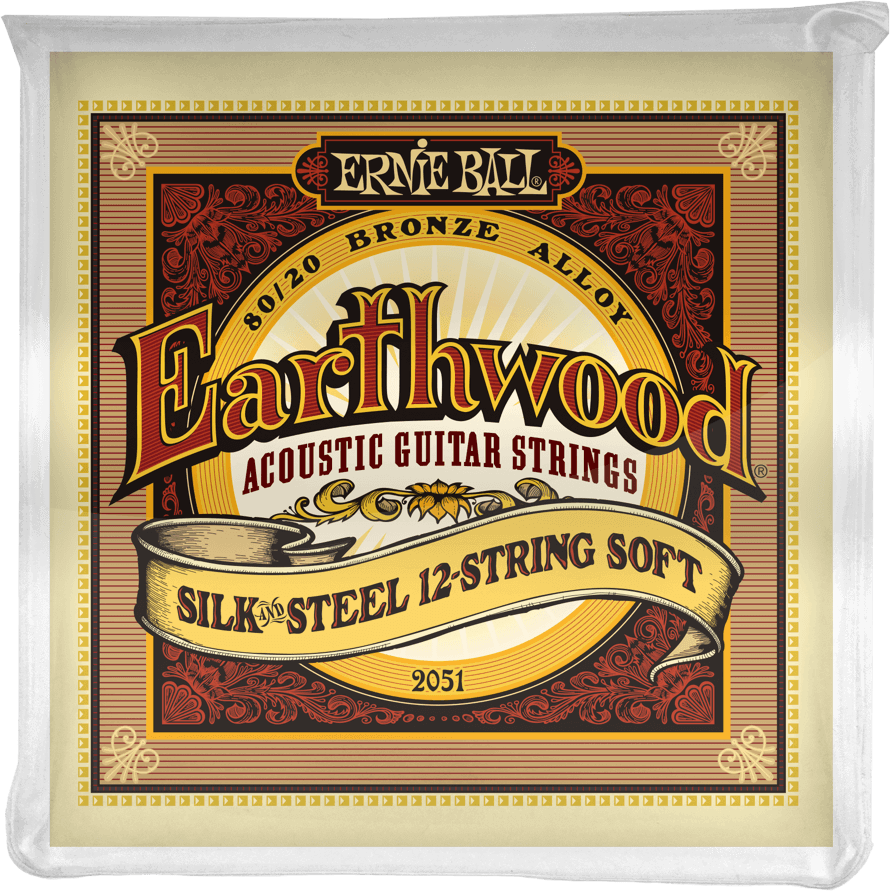 Ernie Ball Jeu De 12 Cordes Folk (12) 2051 Earthwood 80/20 Bronze Soft 12 Cordes 9-46 - Westerngitarre Saiten - Main picture