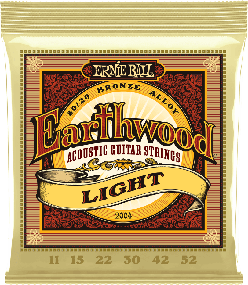 Ernie Ball Jeu De 6 Cordes Folk (6) 2004 Earthwood 80/20 Bronze Light 11-52 - Westerngitarre Saiten - Main picture