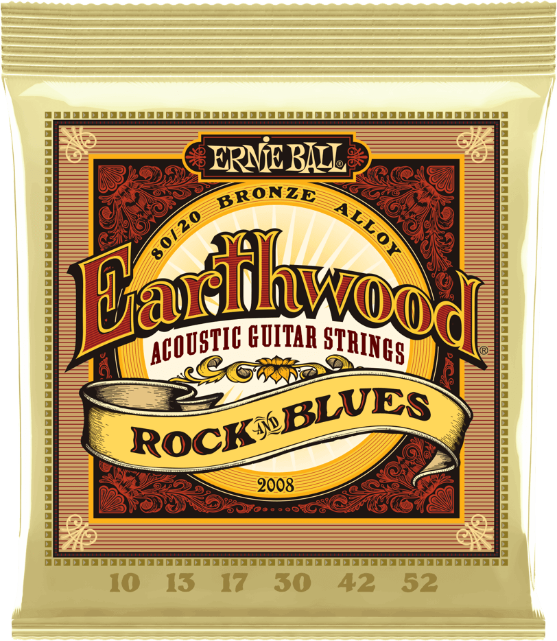 Ernie Ball Jeu De 6 Cordes Folk (6) 2008 Earthwood  80/20 Bronze Rock & Blues 10-52 - Westerngitarre Saiten - Main picture