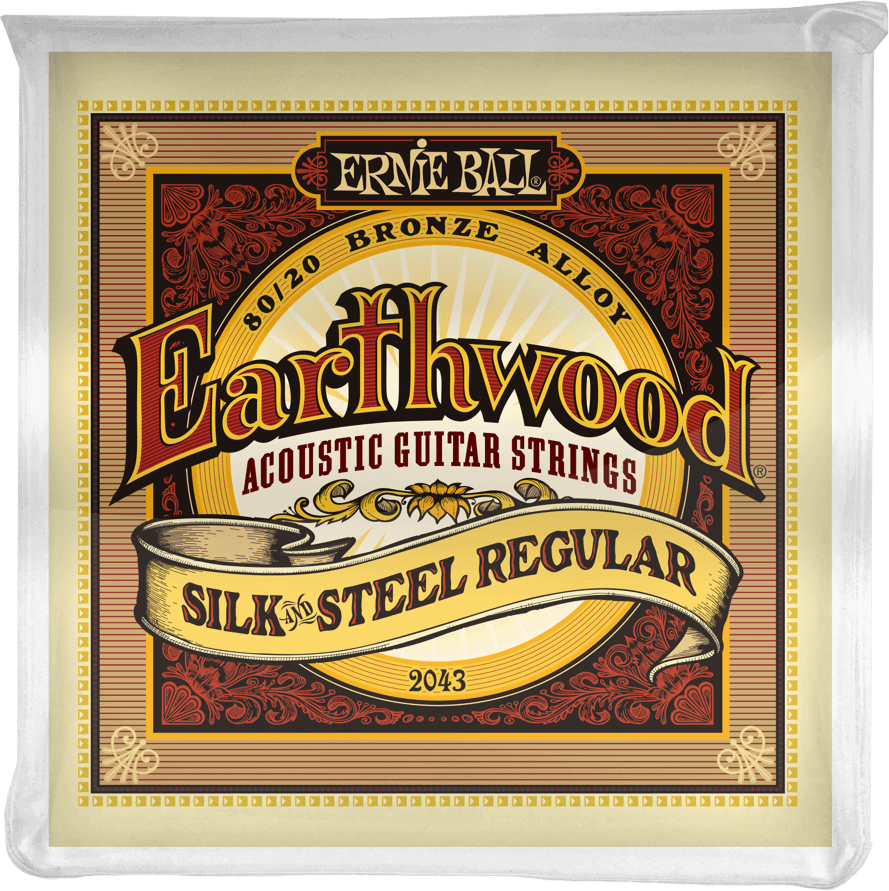 Ernie Ball Jeu De 6 Cordes Folk (6) 2043 Earthwood 80/20 Bronze Regular - Silk&steel 13-56 - Westerngitarre Saiten - Main picture