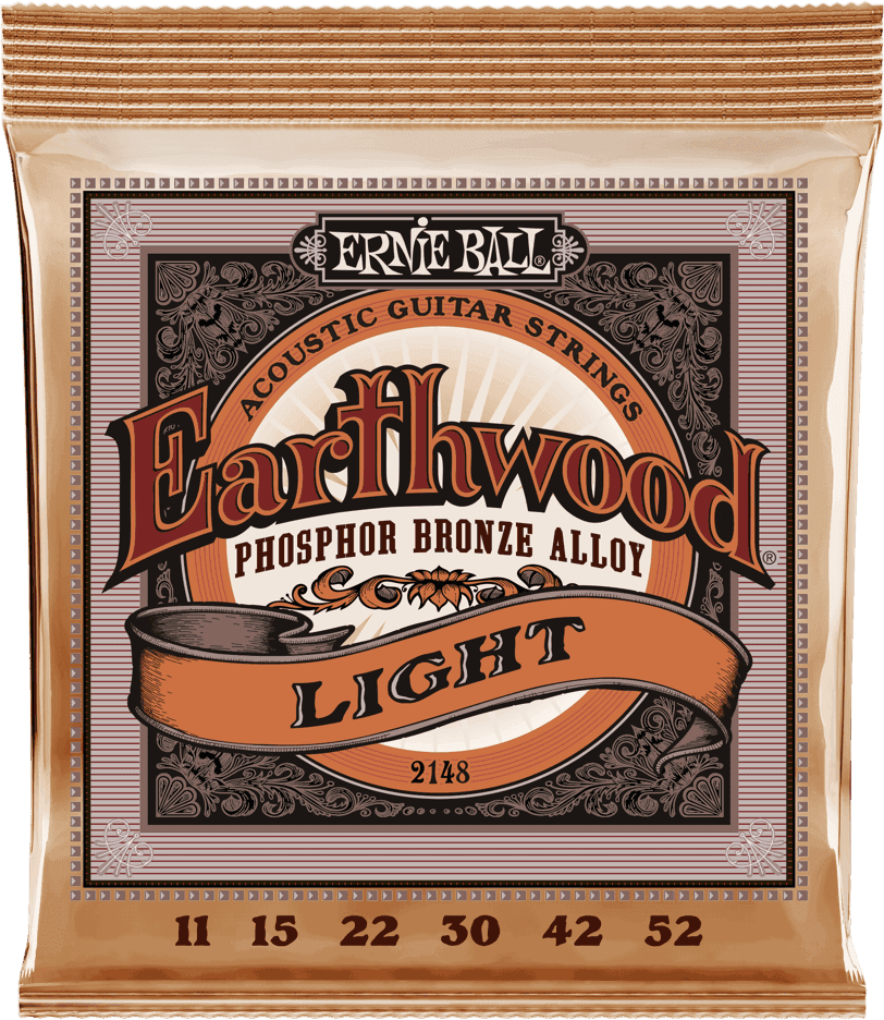 Ernie Ball Jeu De 6 Cordes Folk (6) 2148 Earthwood  Phosphore Bronze Light 11-52 - Westerngitarre Saiten - Main picture